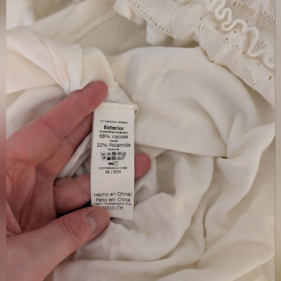 Carolina Herrera Cream Ruffle Knit Body Contouring Long Dress Size XS - Picture 6 of 9